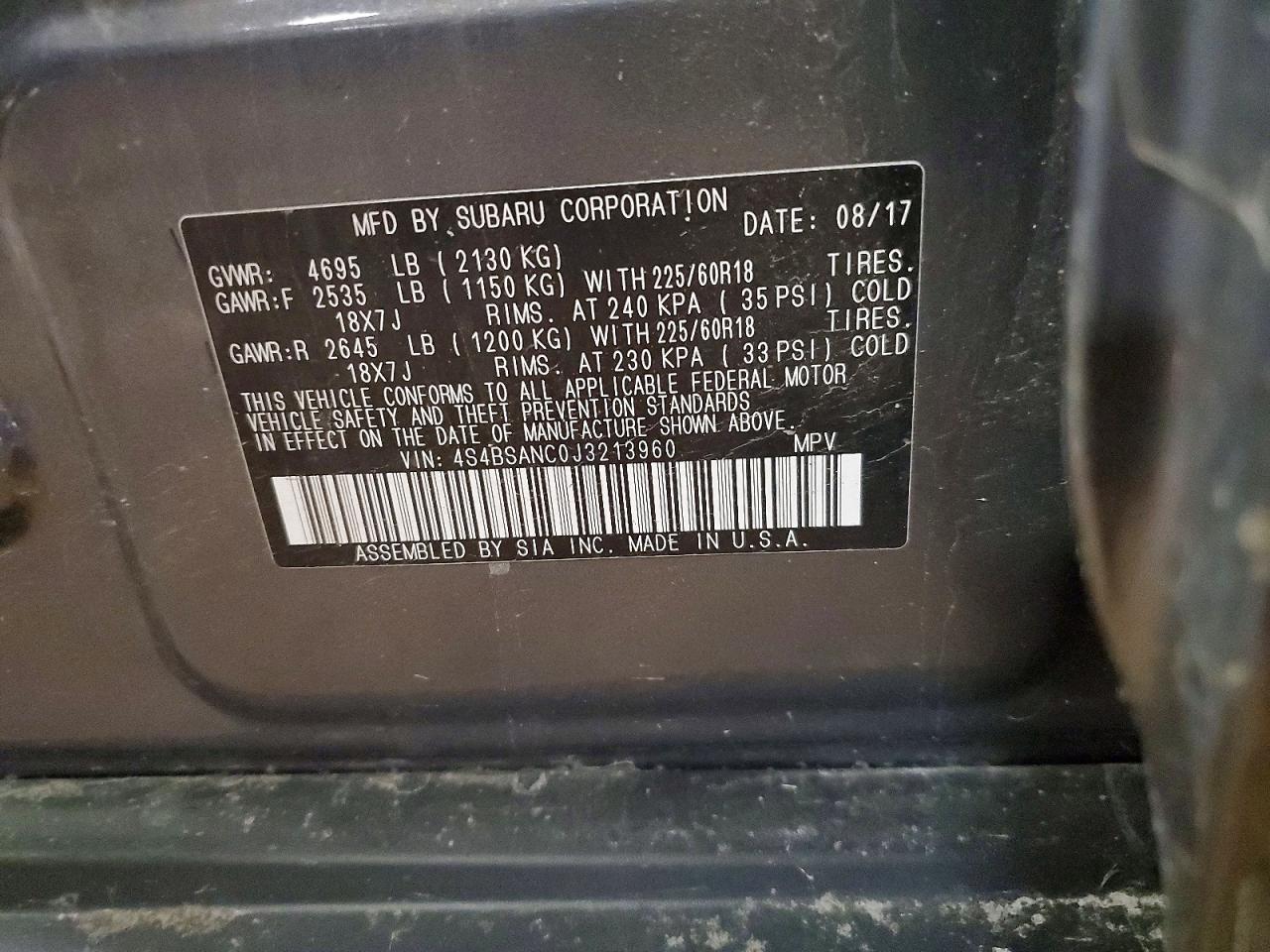 2018 SUBARU OUTBACK