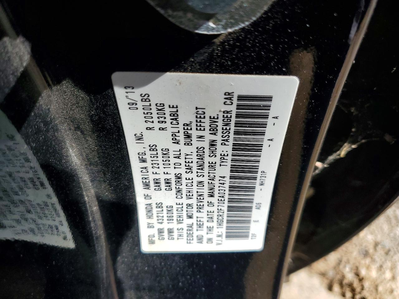 2014 HONDA ACCORD