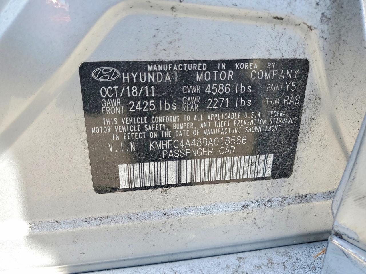 2011 HYUNDAI SONATA