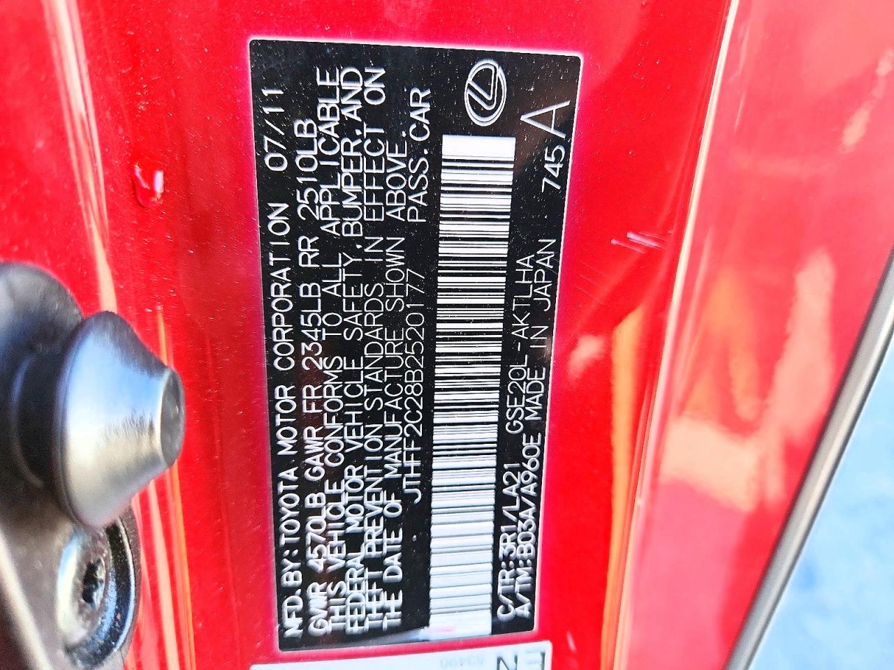 2011 LEXUS IS