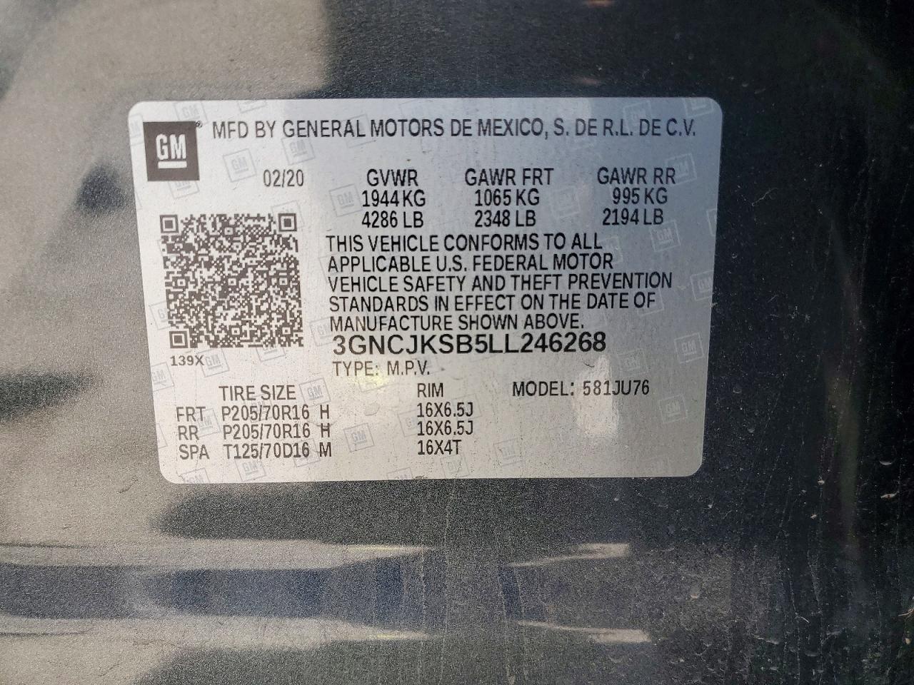 2020 CHEVROLET TRAX