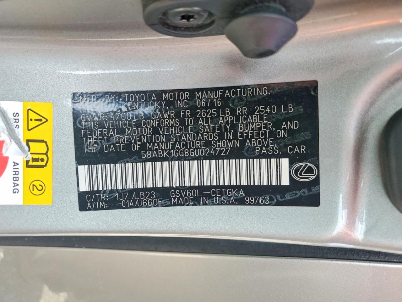 2016 LEXUS ES350