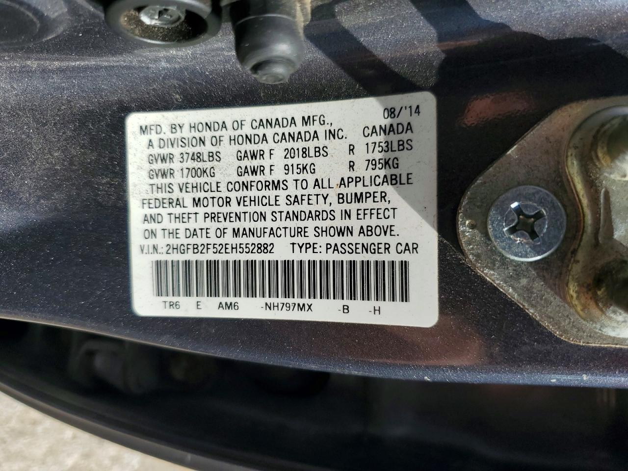 2014 HONDA CIVIC