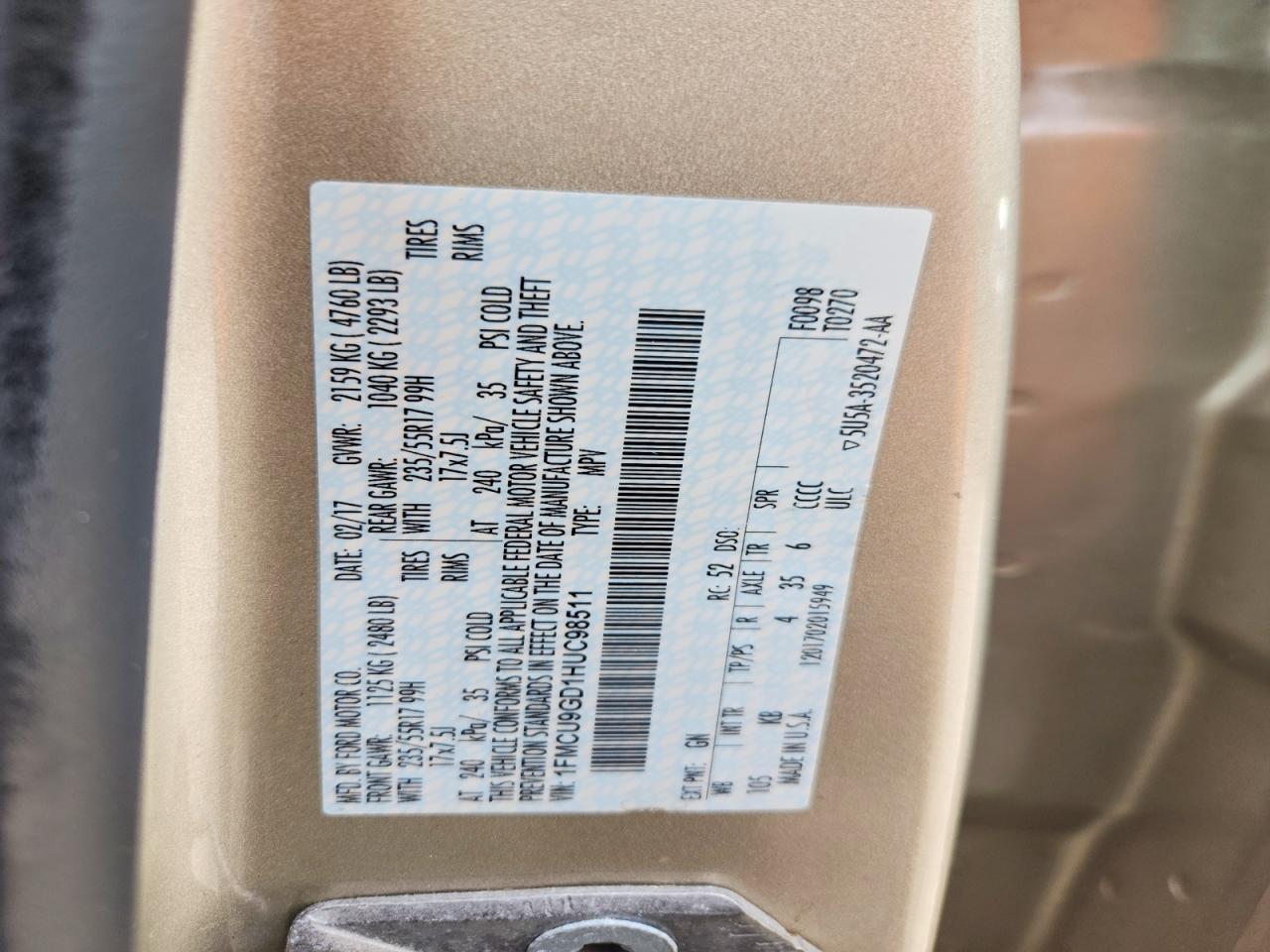2017 FORD ESCAPE