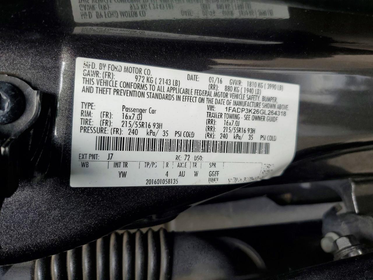 2016 FORD FOCUS