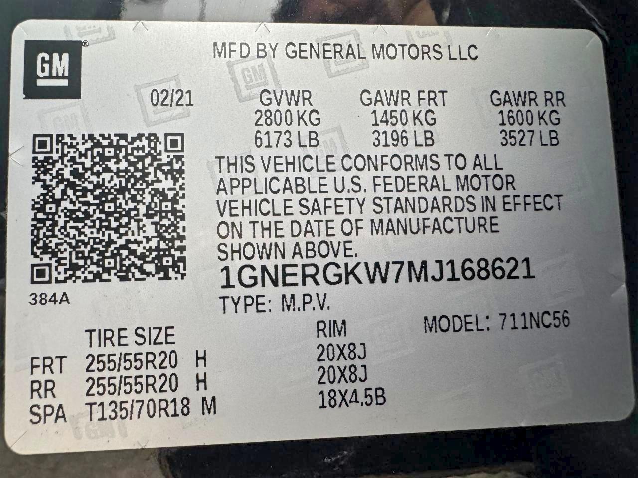 2021 CHEVROLET TRAVERSE