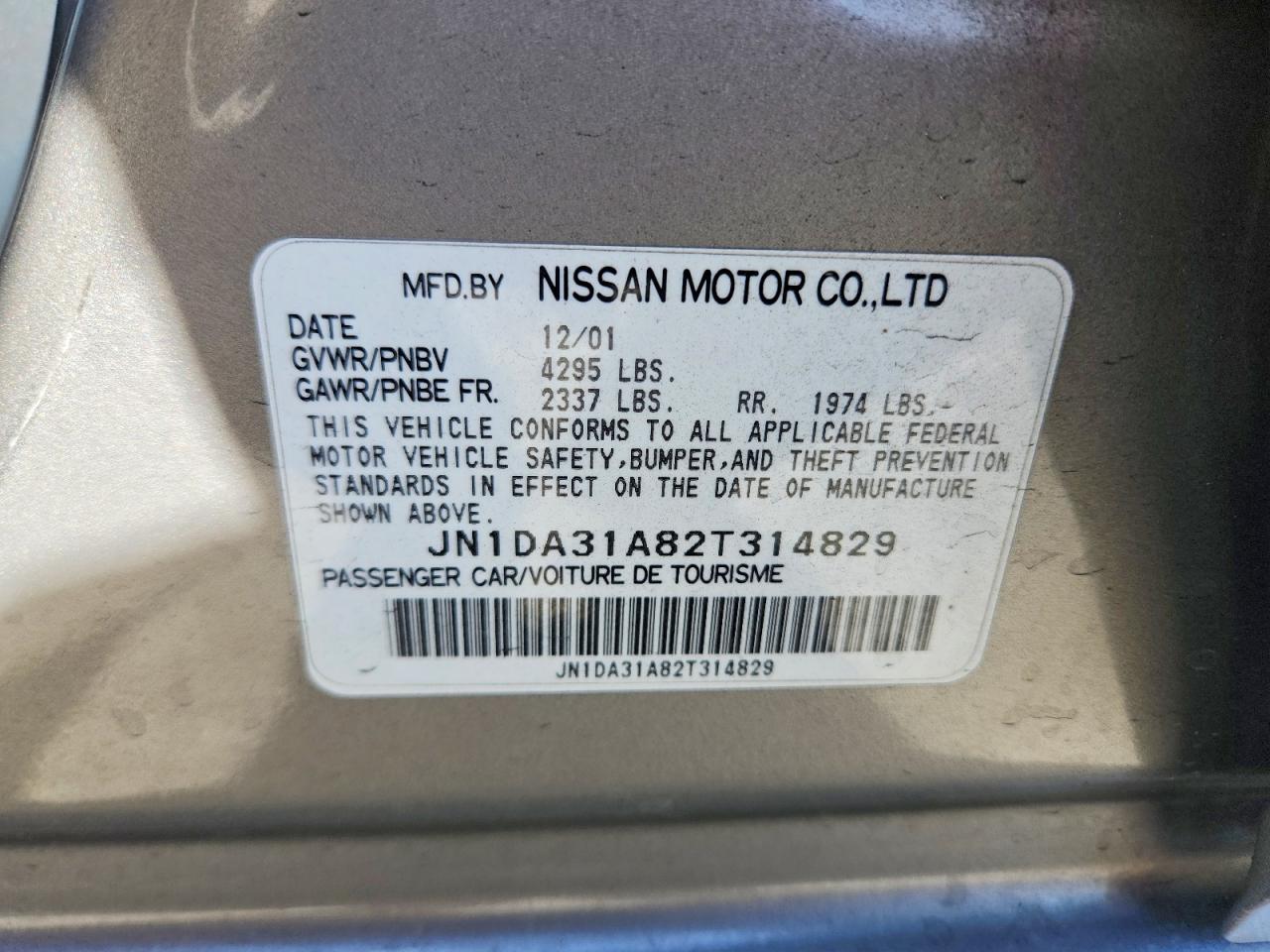 2002 NISSAN MAXIMA