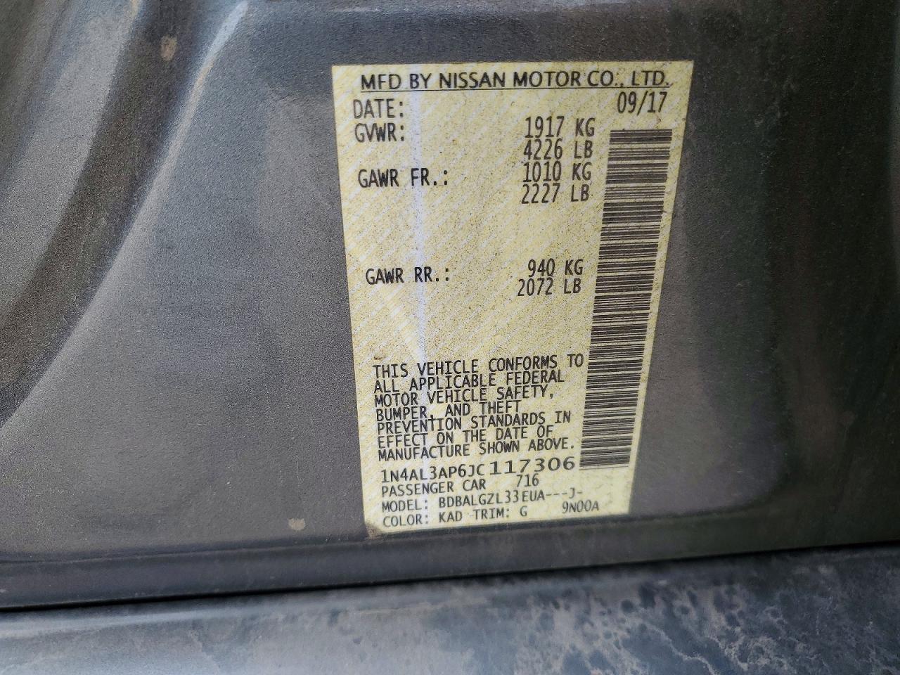 2018 NISSAN ALTIMA