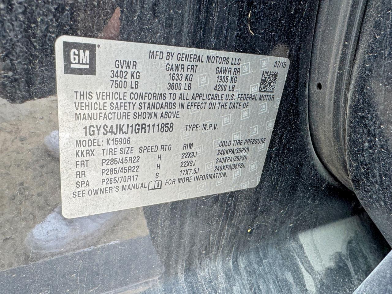 2016 CADILLAC ESCALADE