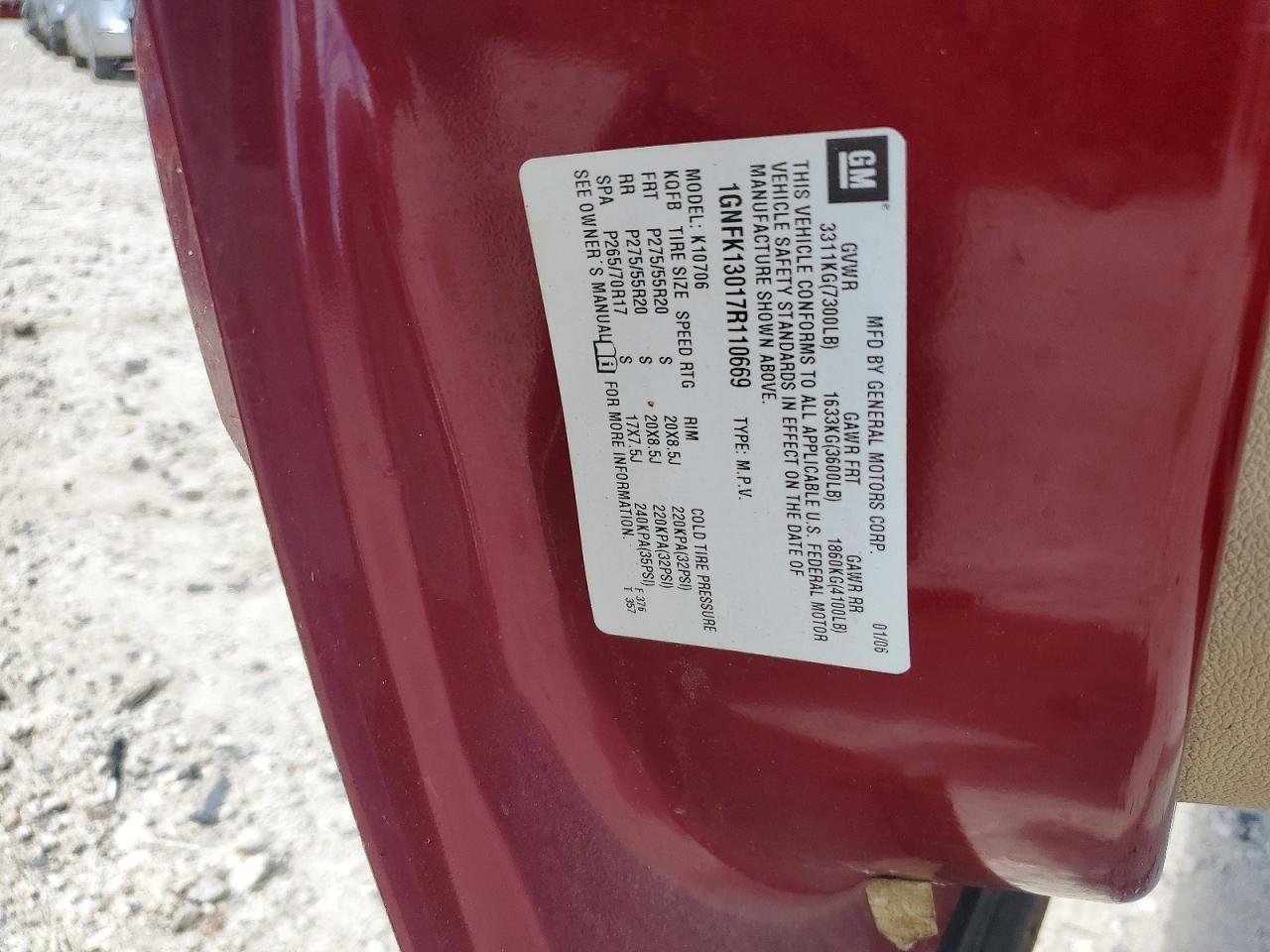 2007 CHEVROLET TAHOE