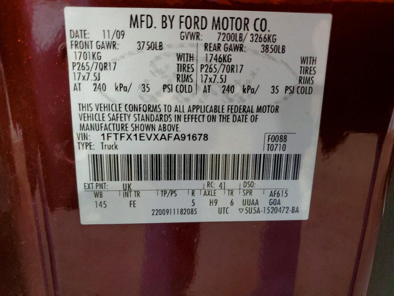 2010 FORD F150