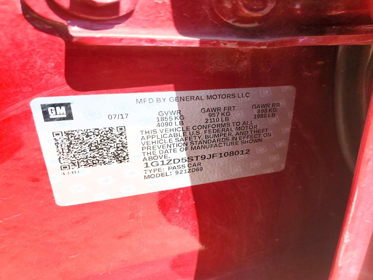 2018 CHEVROLET MALIBU