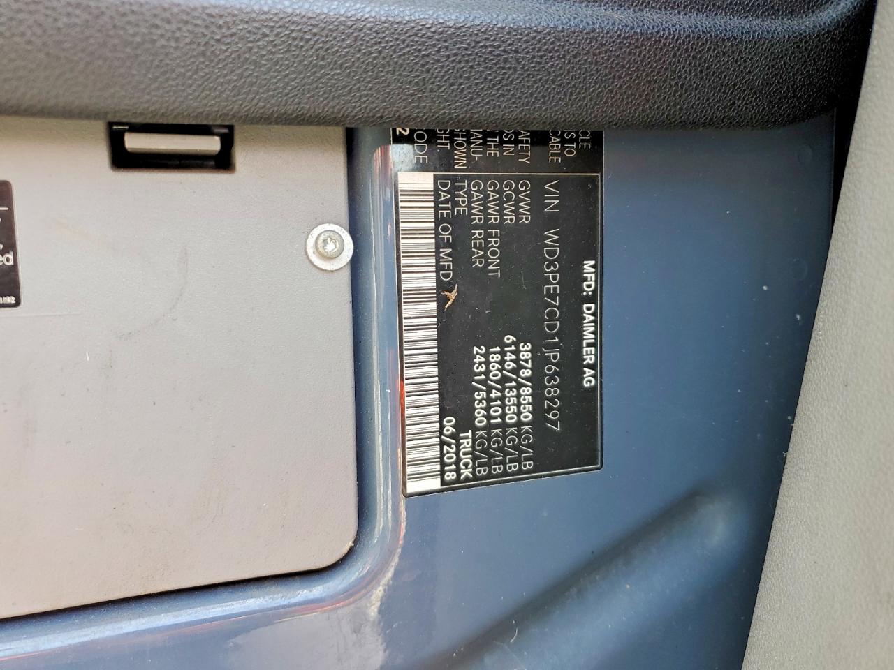 2018 MERCEDES BENZ SPRINTER