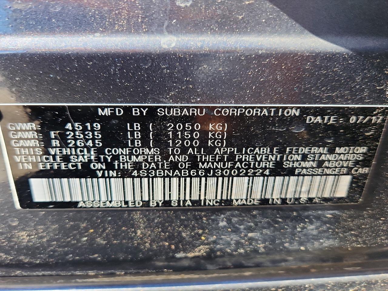 2018 SUBARU LEGACY