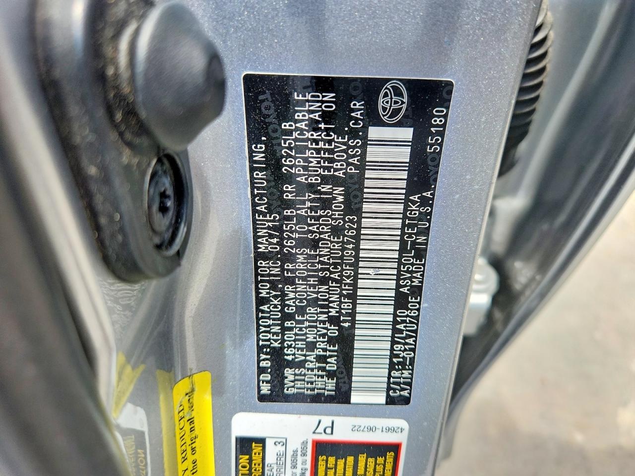 2015 TOYOTA CAMRY