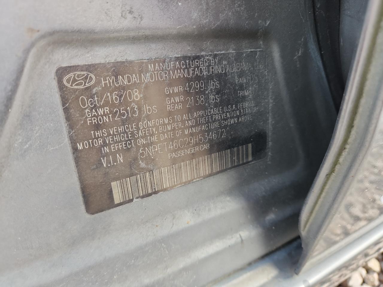 2009 HYUNDAI SONATA