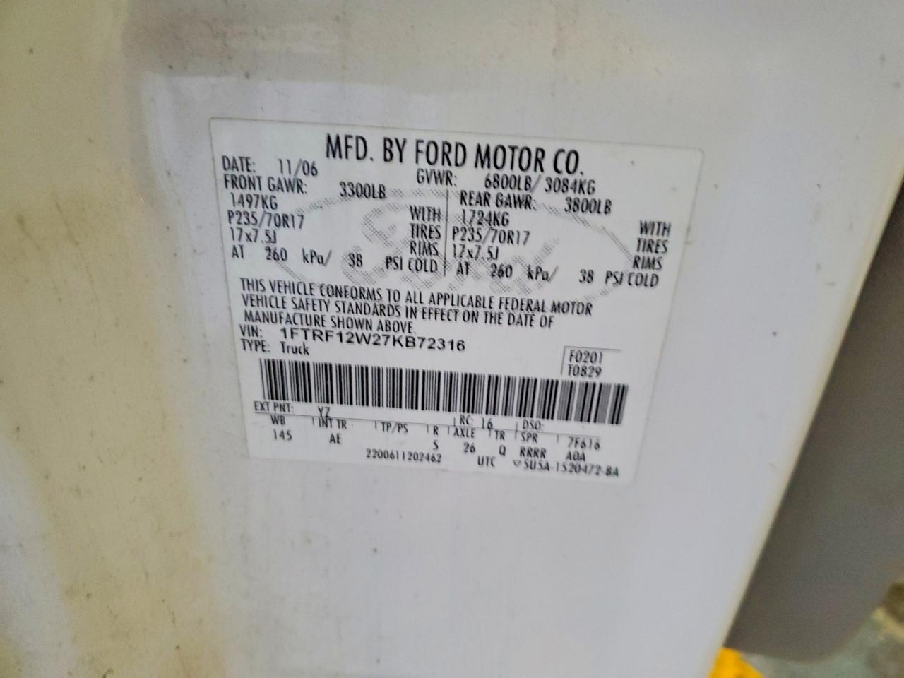 2007 FORD F150