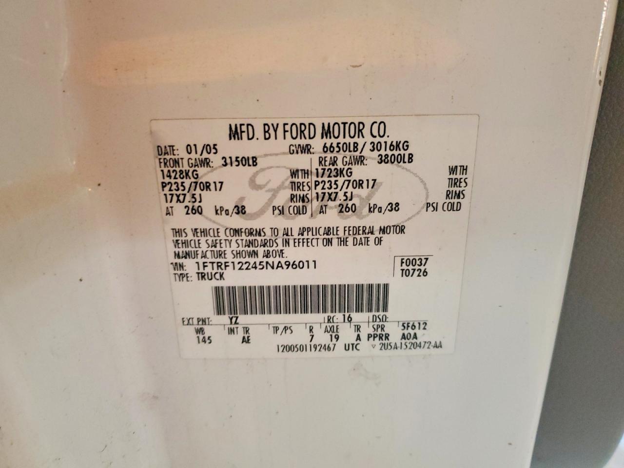 2005 FORD F150