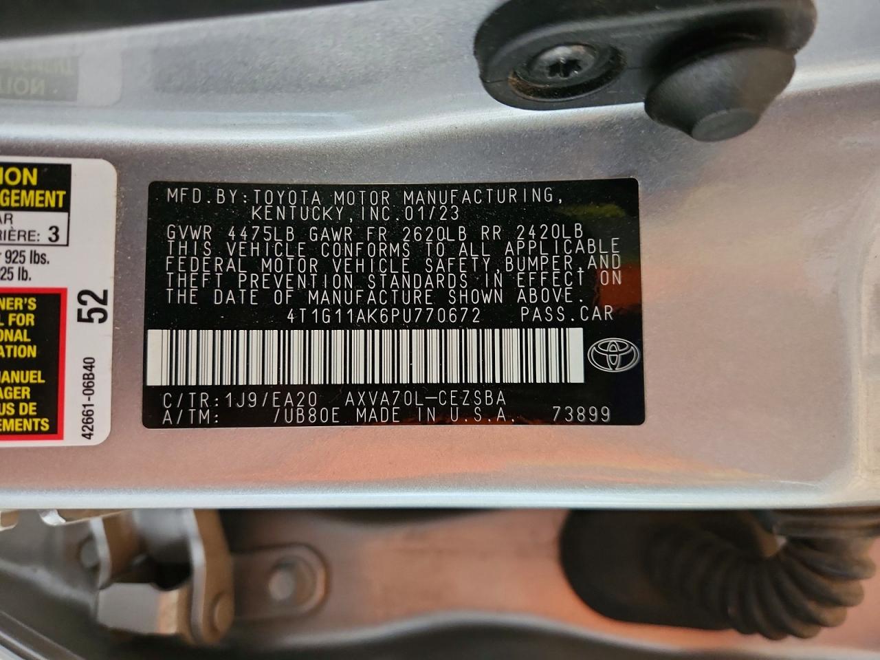 2023 TOYOTA CAMRY