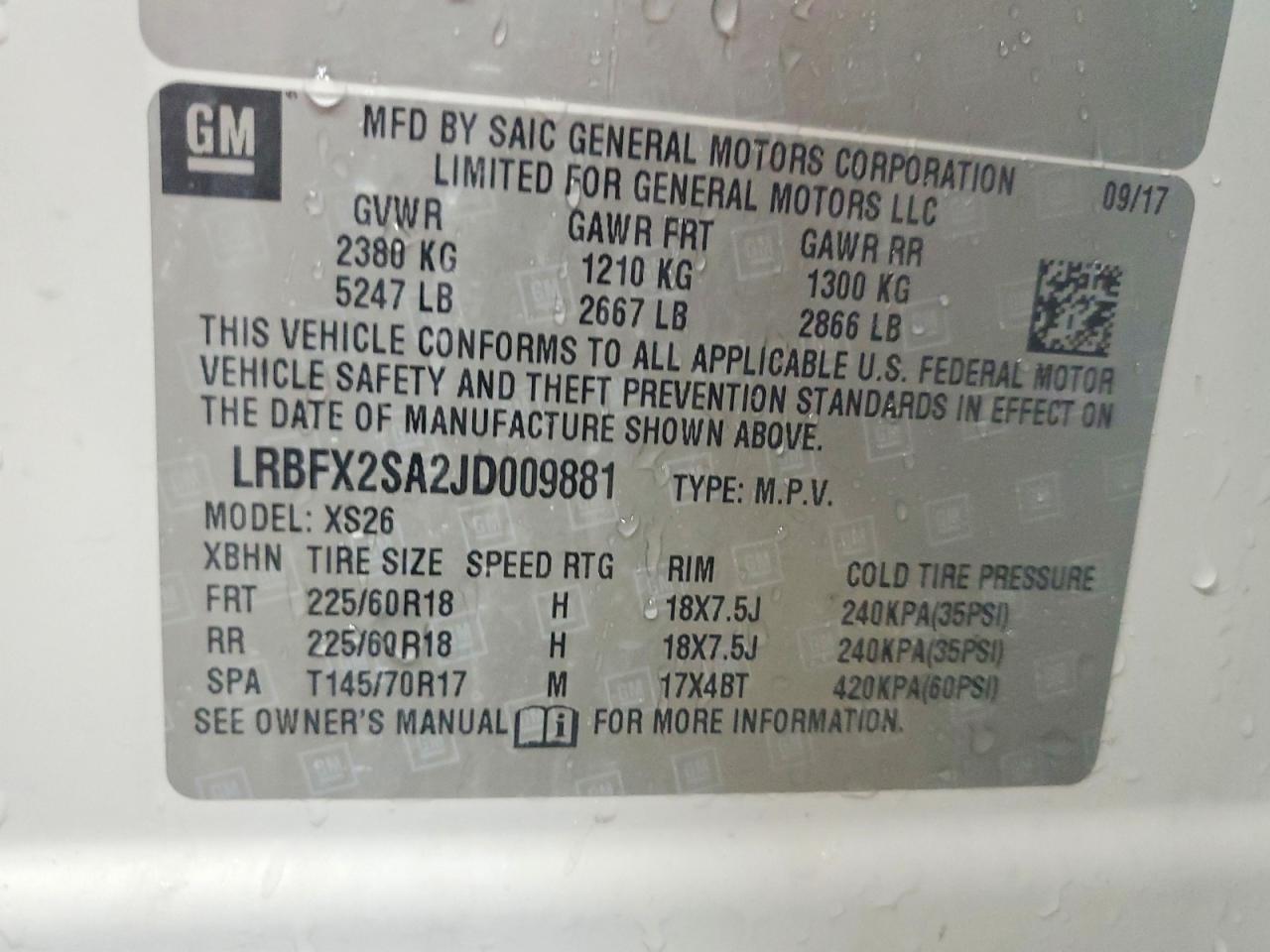 2018 BUICK ENVISION