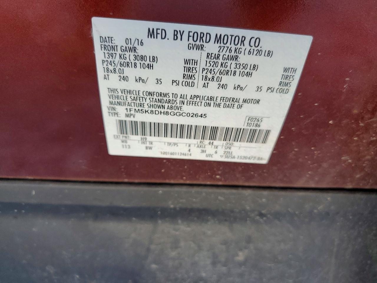 2016 FORD EXPLORER