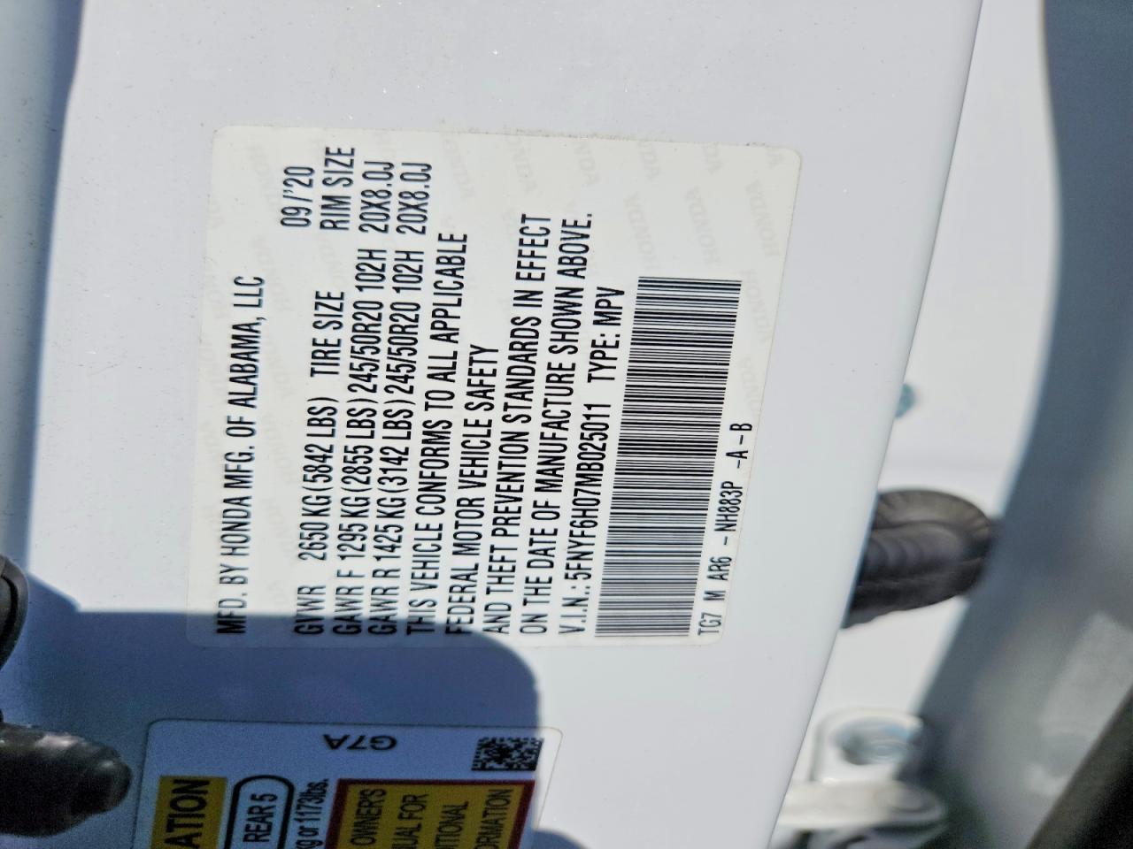 2021 HONDA PILOT