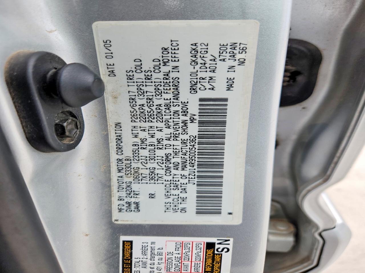 2005 TOYOTA 4RUNNER