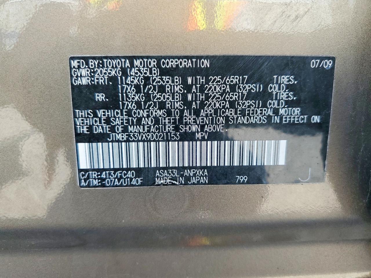 2009 TOYOTA RAV4