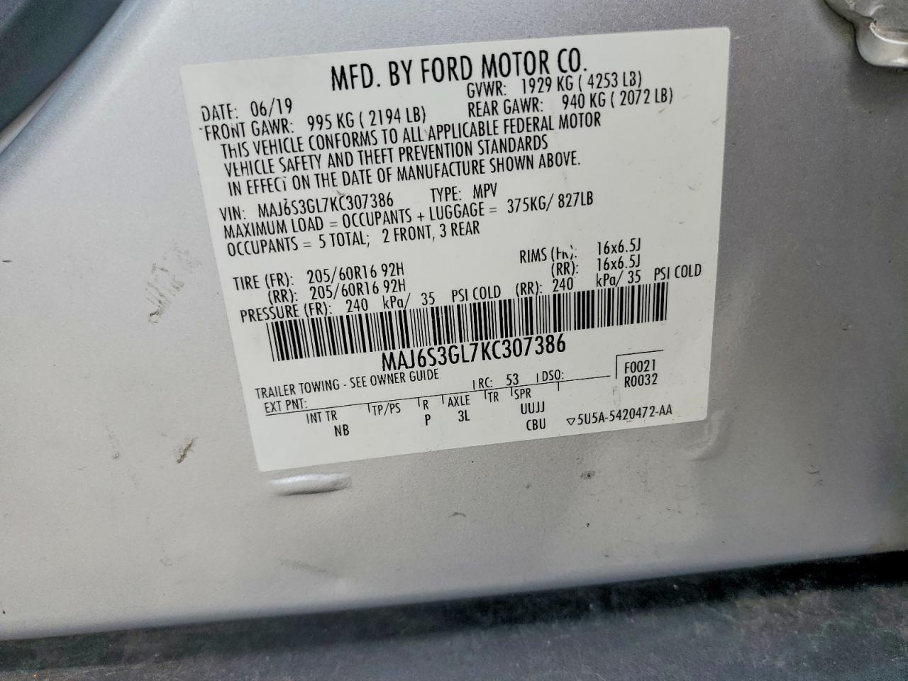 2019 FORD ECOSPORT
