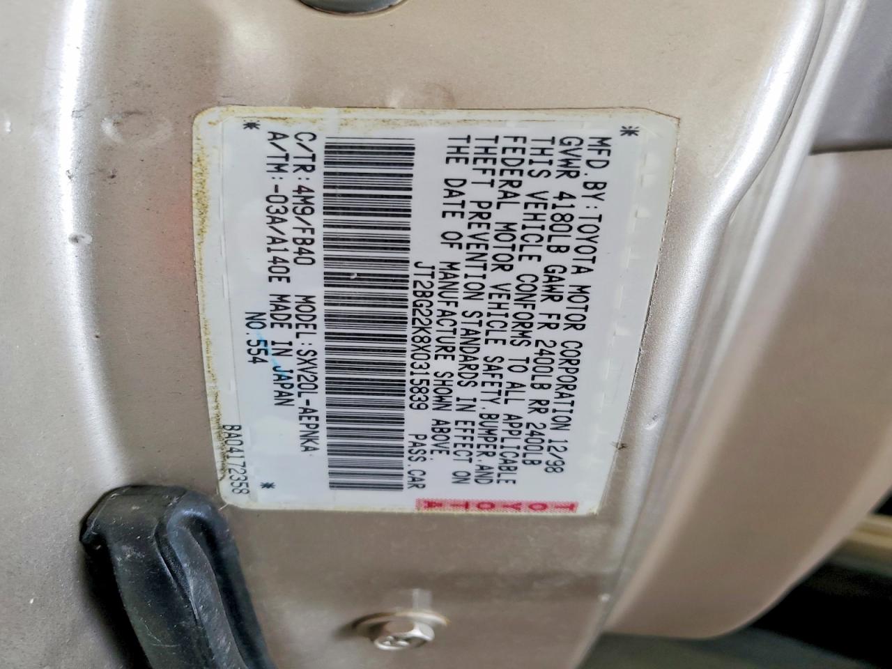1999 TOYOTA CAMRY