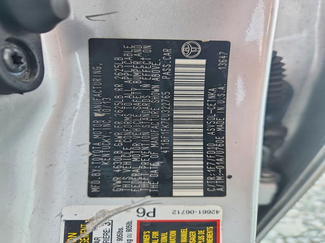 2014 TOYOTA CAMRY