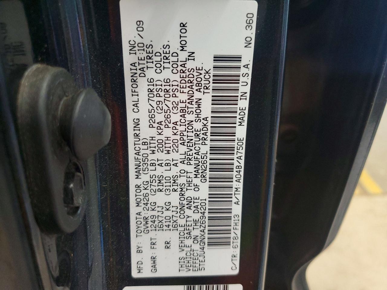 2010 TOYOTA TACOMA