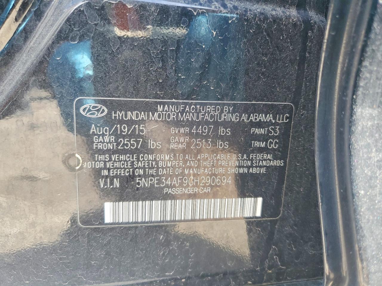 2016 HYUNDAI SONATA