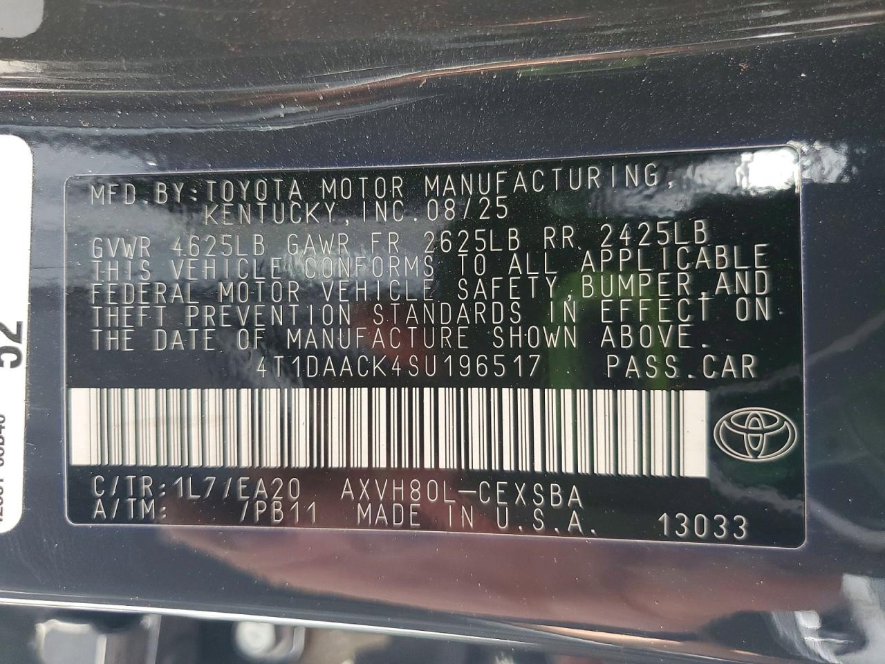 2025 TOYOTA CAMRY