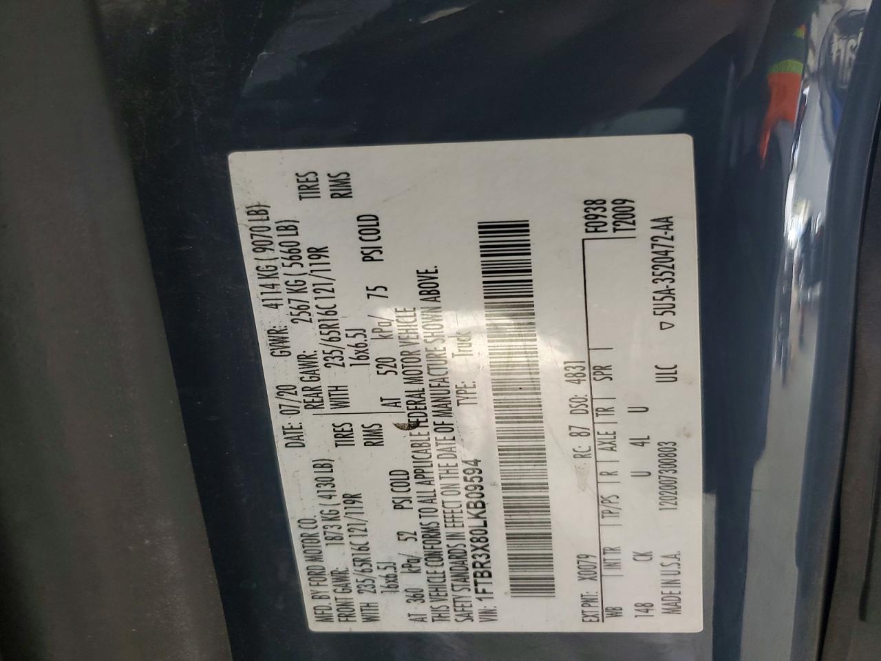 2020 FORD TRANSIT