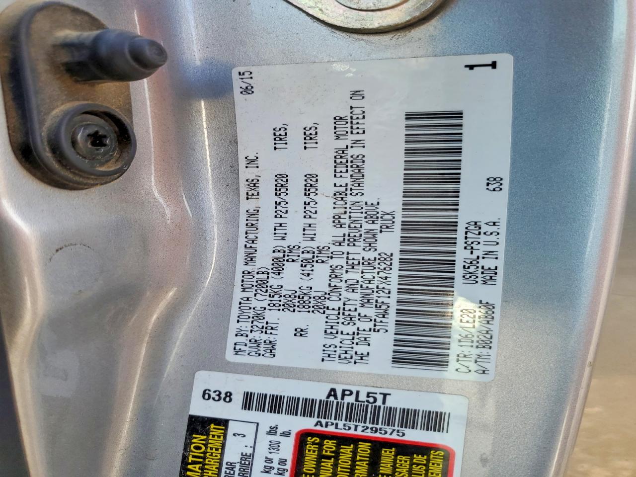 2015 TOYOTA TUNDRA
