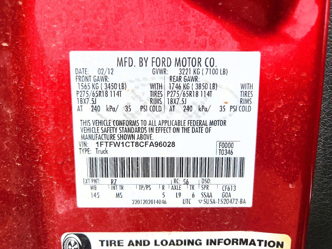 2012 FORD F150