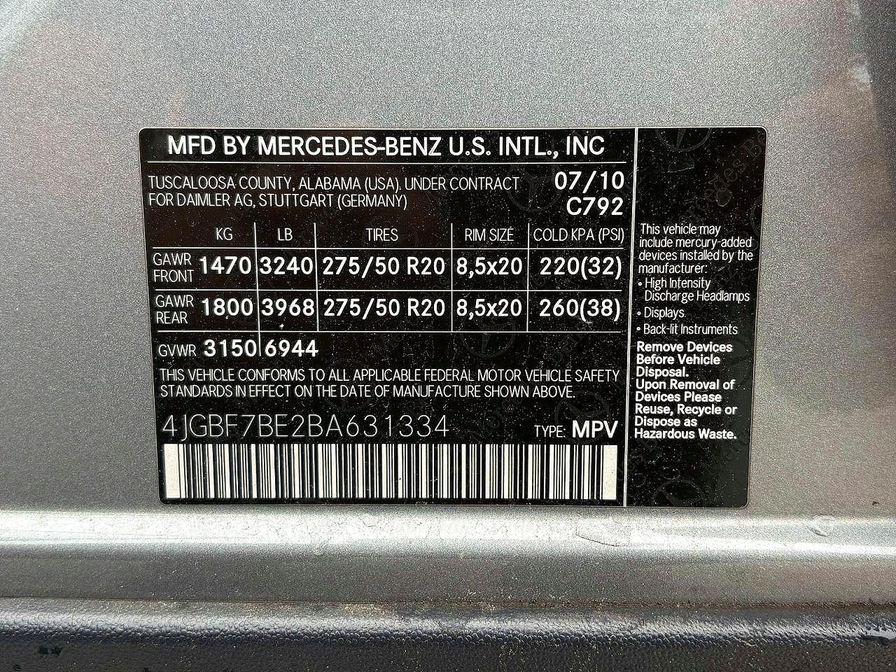 2011 MERCEDES-BENZ GL-CLASS