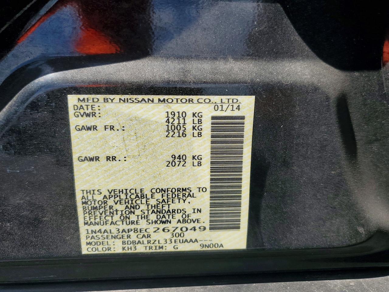 2014 NISSAN ALTIMA