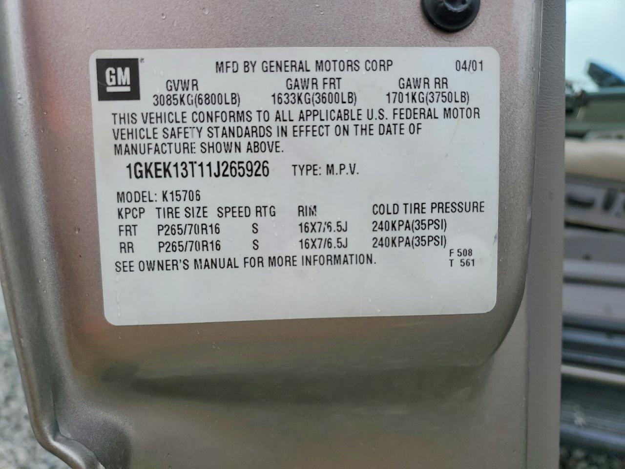 2001 GMC YUKON