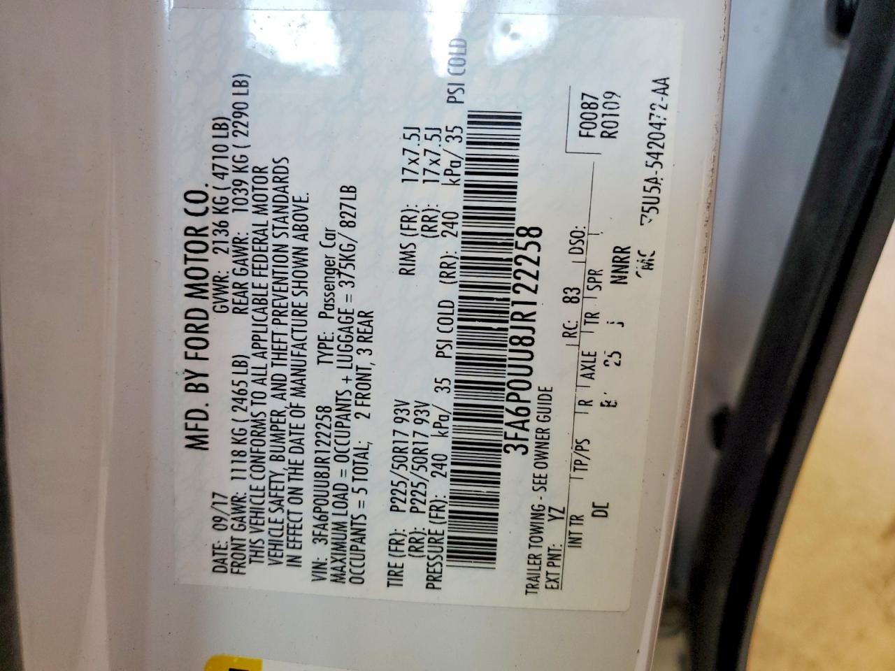 2018 FORD FUSION