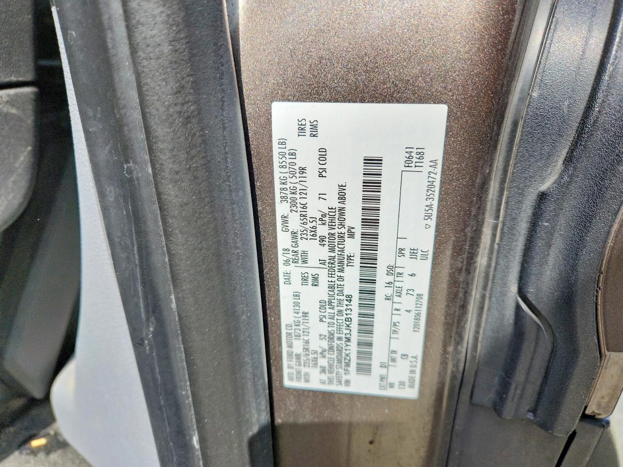 2018 FORD TRANSIT