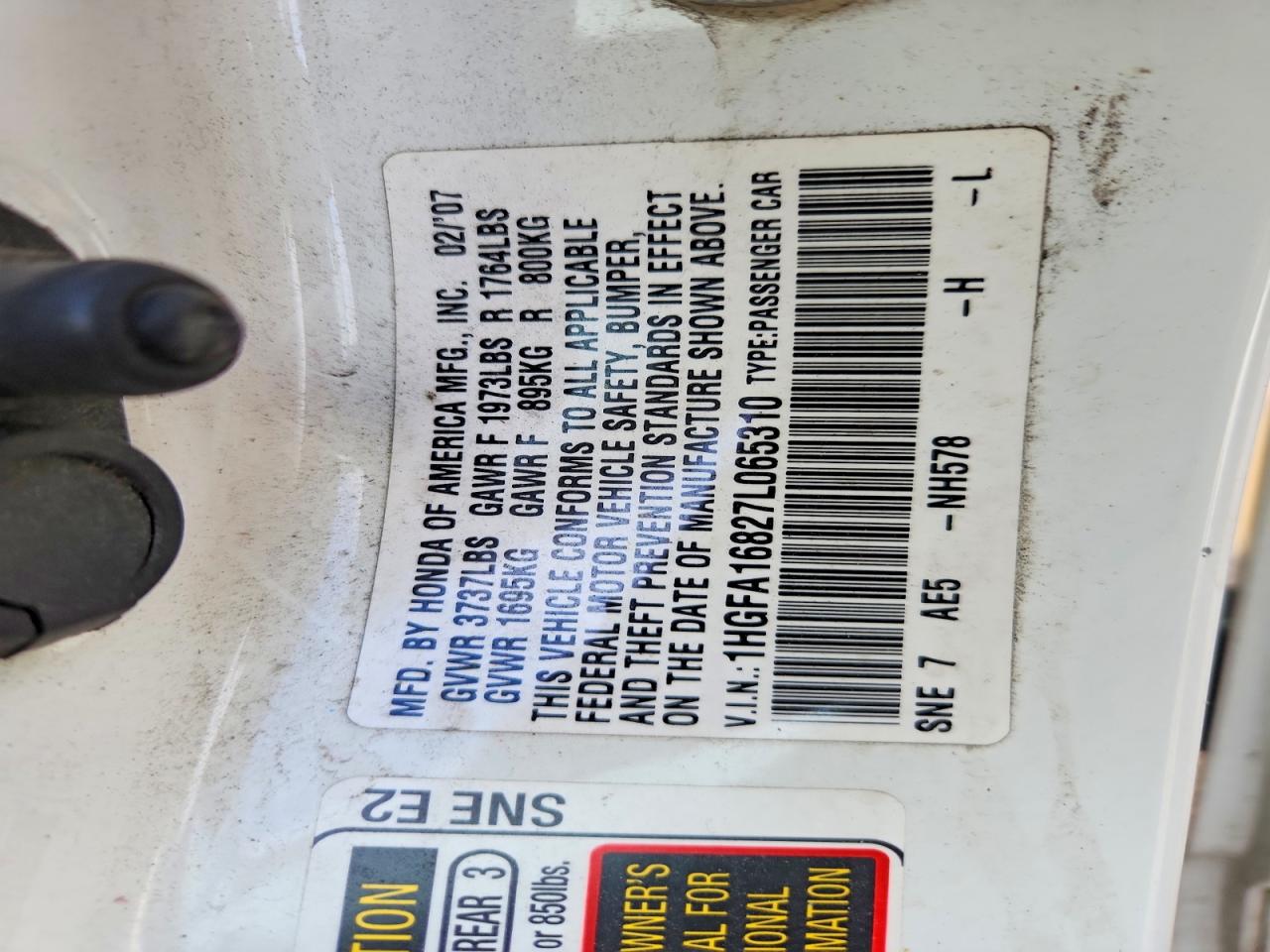 2007 HONDA CIVIC