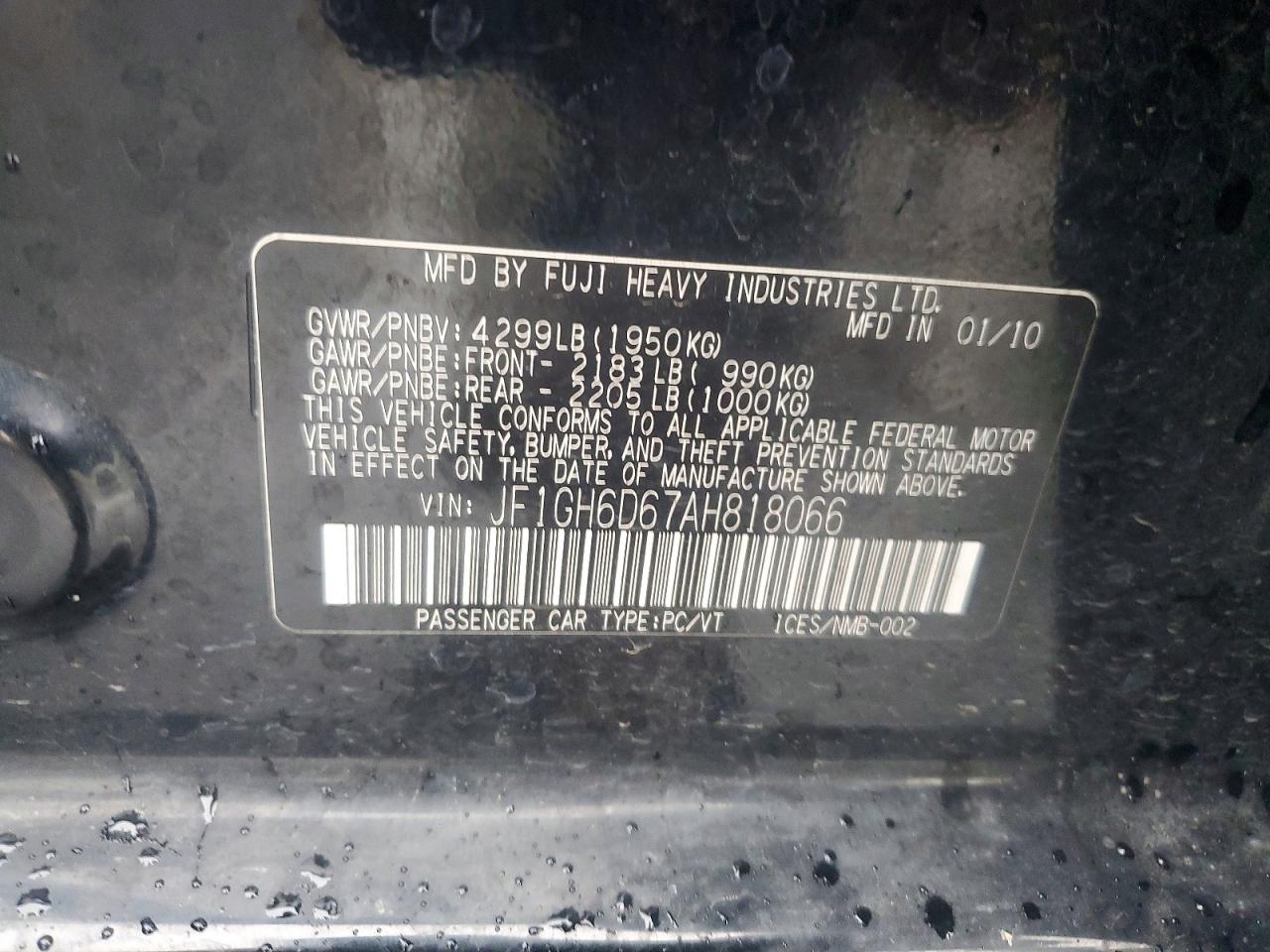 2010 SUBARU IMPREZA