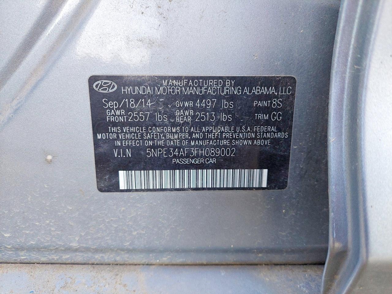 2015 HYUNDAI SONATA