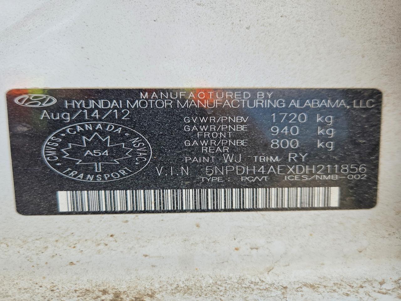 2013 HYUNDAI ELANTRA