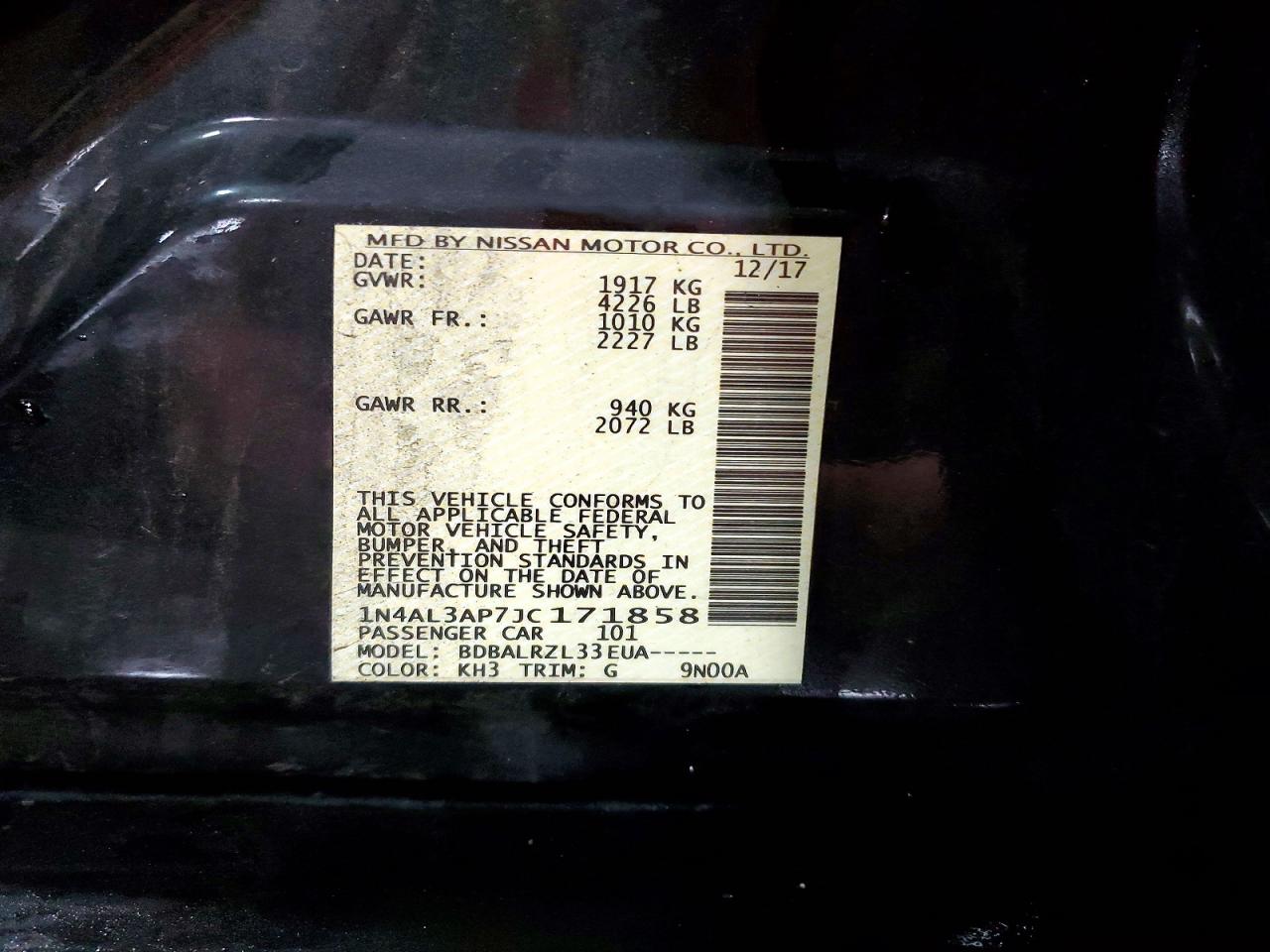 2018 NISSAN ALTIMA