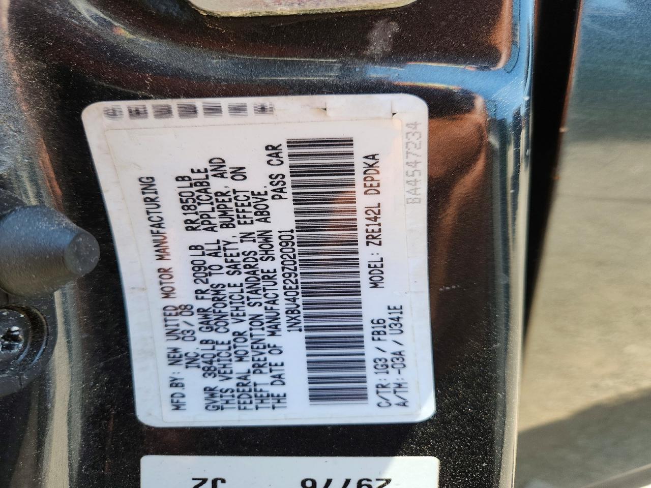 2009 TOYOTA COROLLA