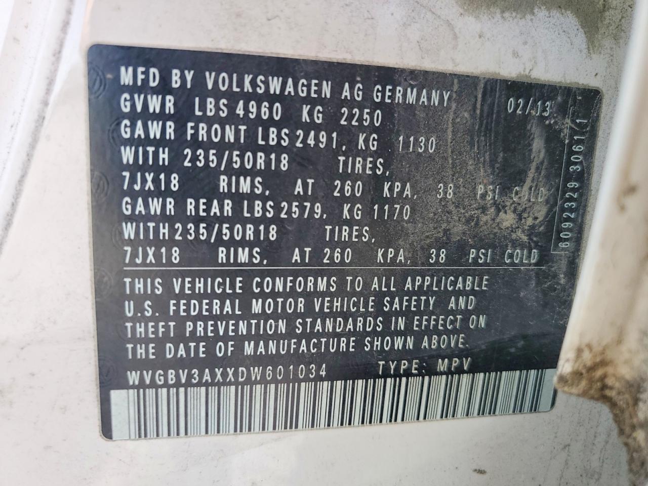 2013 VOLKSWAGEN TIGUAN