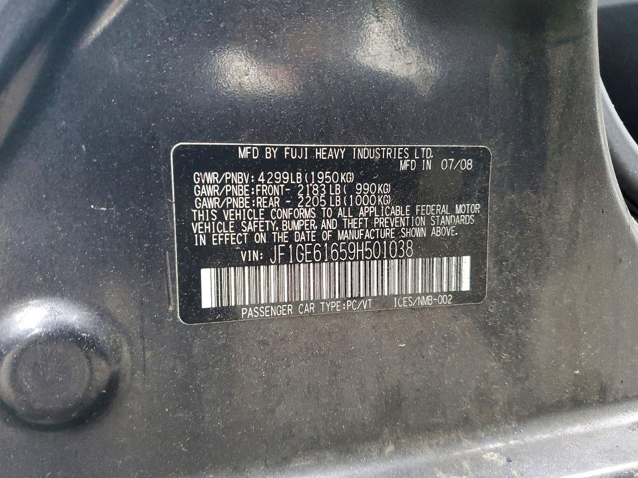 2009 SUBARU IMPREZA